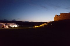 Floodlighting over wedding